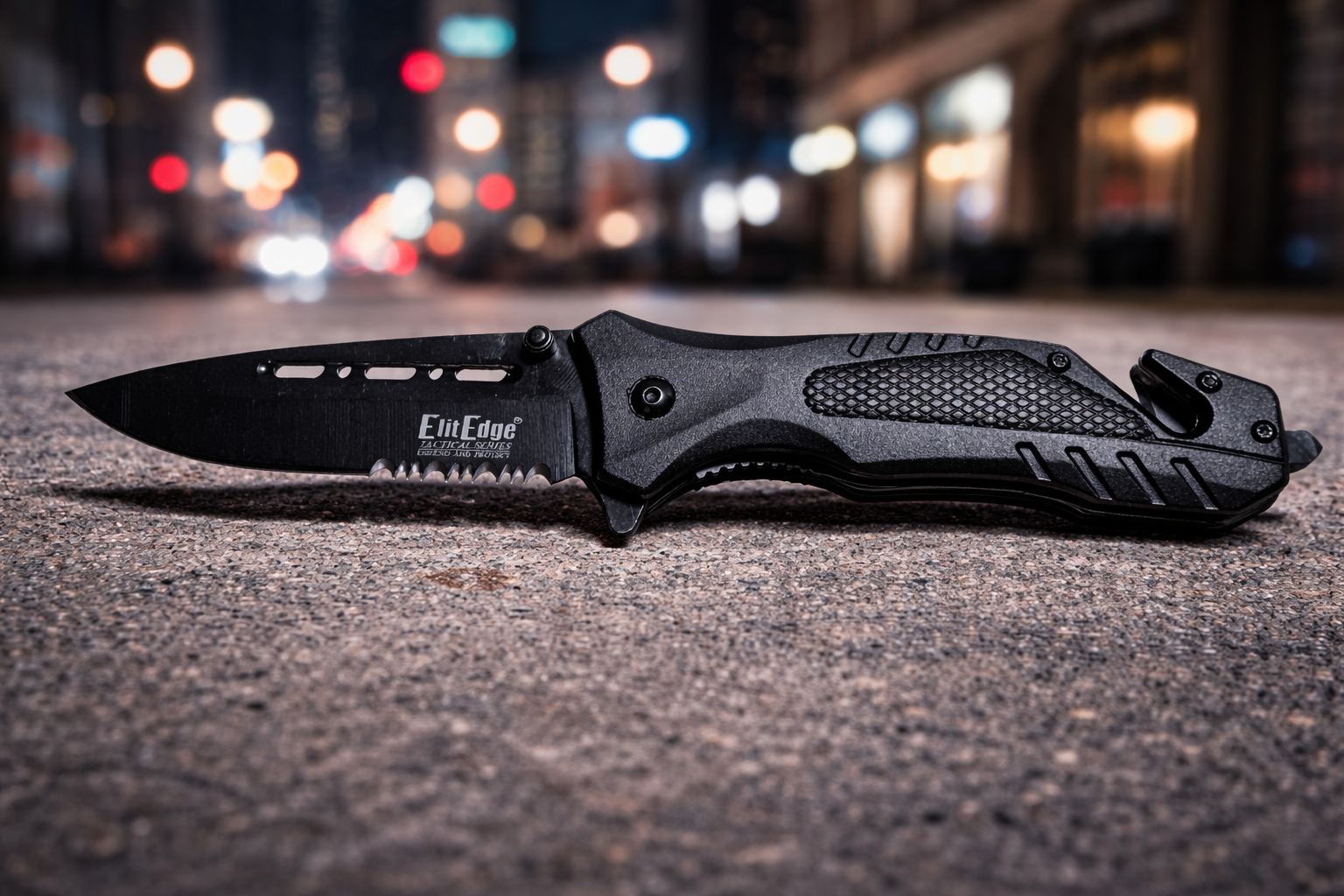 ElitEdge 10-970RD Aluminum Handle Tactical Rescue Spring Assist Knife