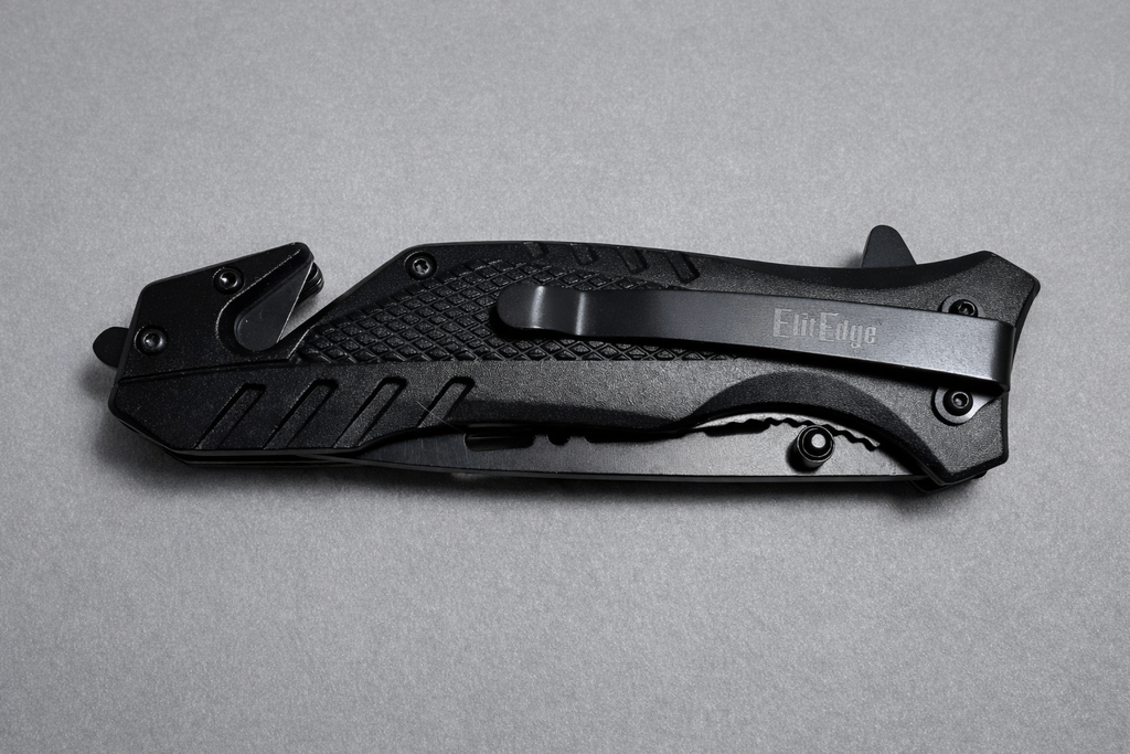 ElitEdge 10-970RD Aluminum Handle Tactical Rescue Spring Assist Knife