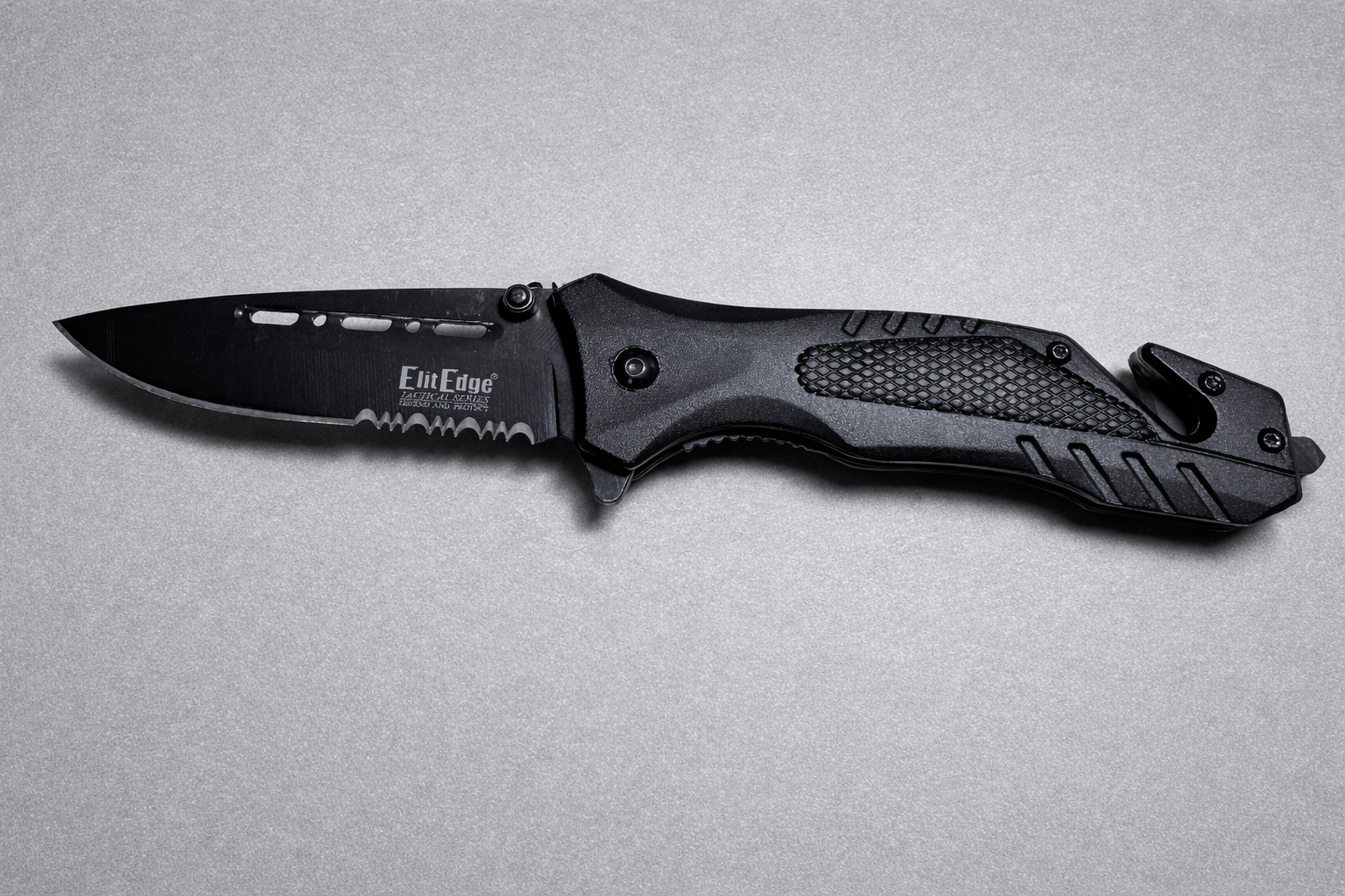 ElitEdge 10-970RD Aluminum Handle Tactical Rescue Spring Assist Knife