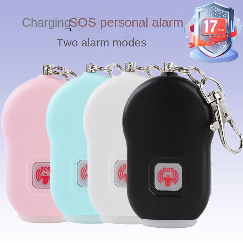 Cross-border New Charging SOS Personal Alarm for Women, Self-defense Anti-Attack Device with Outdoor LED Light Alarm