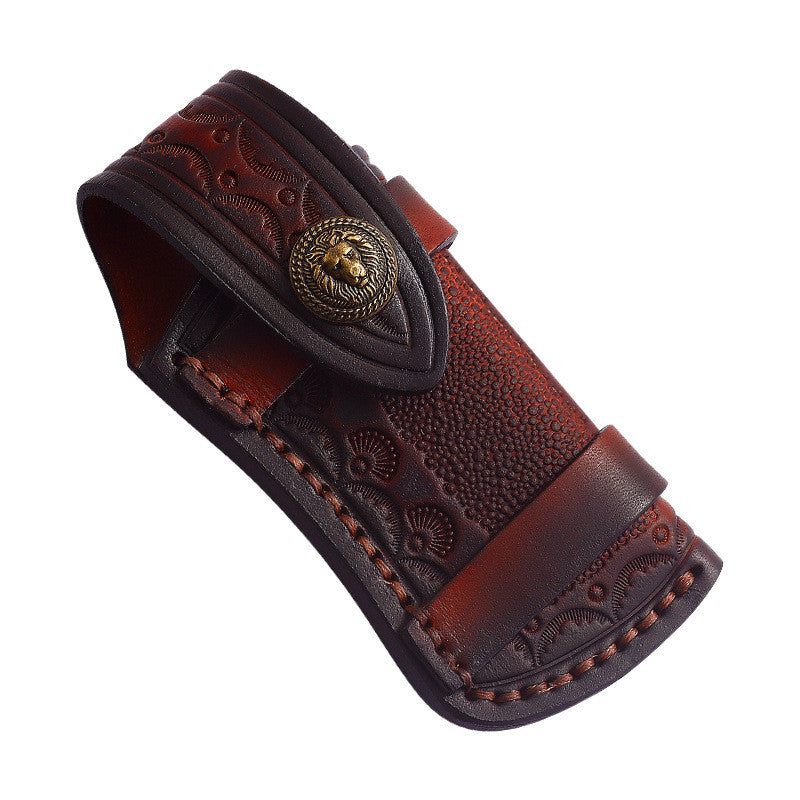 Cowhide Leather Folding Knife Cover Storage Pocket Knife Holster