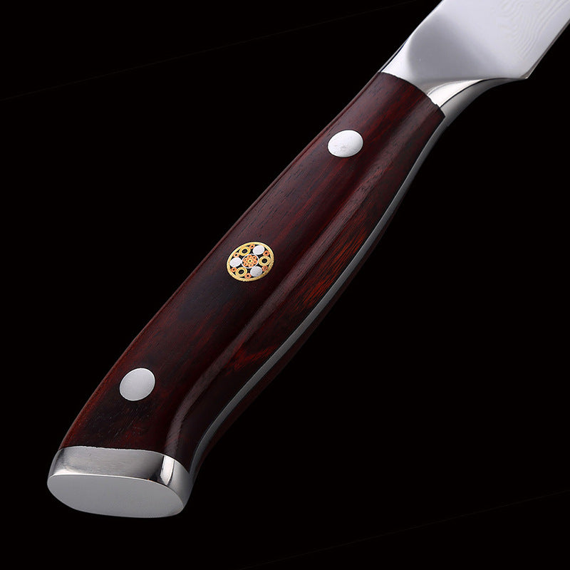 3.5 Inch Fruit Knife Red Sandalwood Fruit Leather Knife AUS 10 Large Maersk Leather Knife