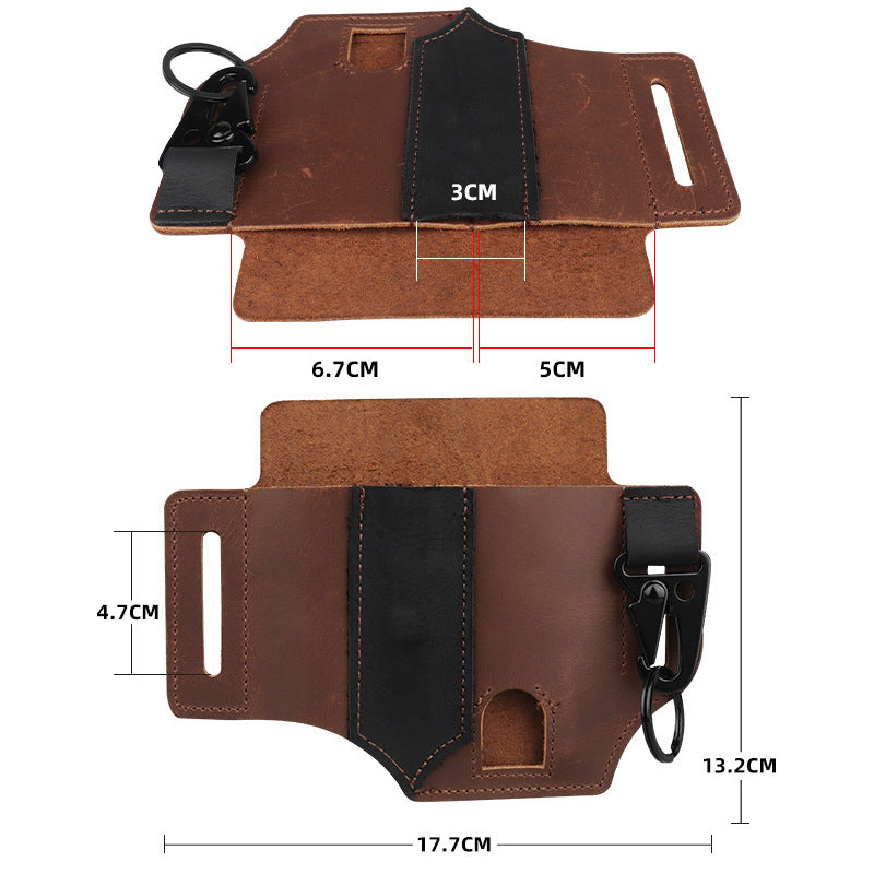 GEBWOLF Outdoor EDC Tactical Pocket Leather Multi-Function Knife Case