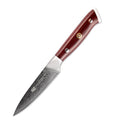 3.5 Inch Fruit Knife Red Sandalwood Fruit Leather Knife AUS 10 Large Maersk Leather Knife
