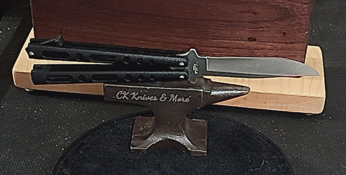 Bench Mark Butterfly Knife Black Stonewash