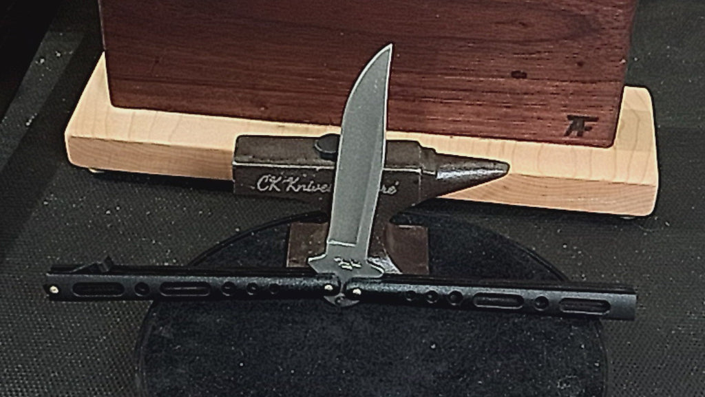 Bench Mark Butterfly Knife Black Stonewash