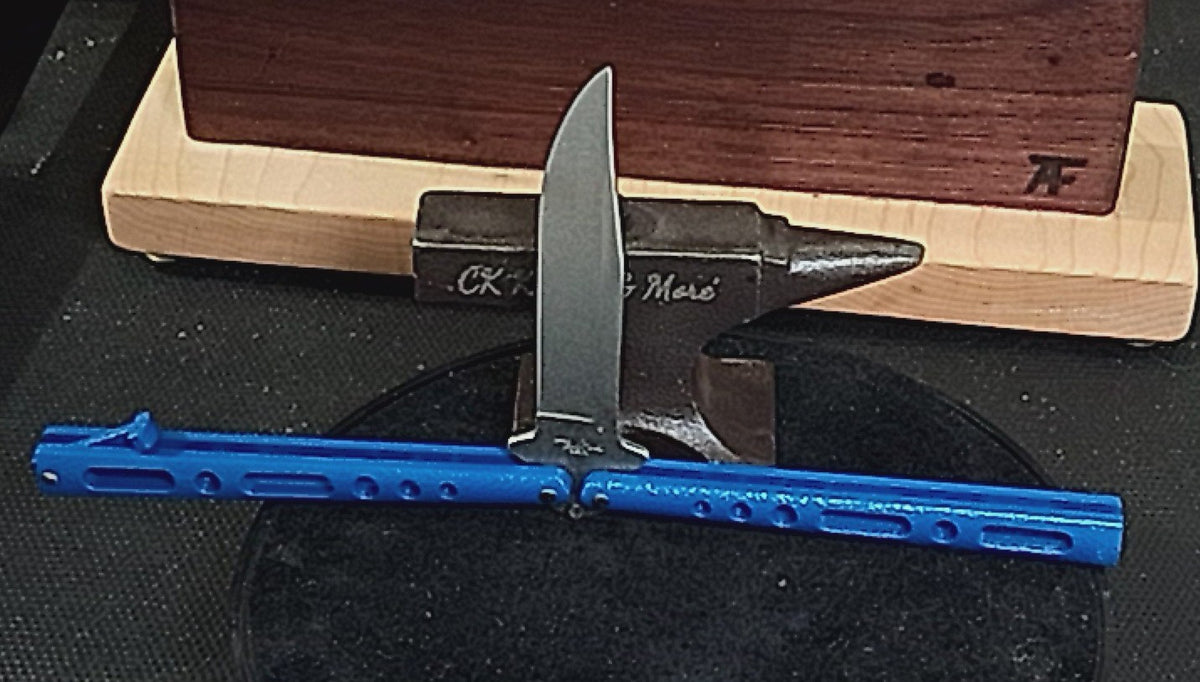 Bench Mark Butterfly Knife Blue Stonewash
