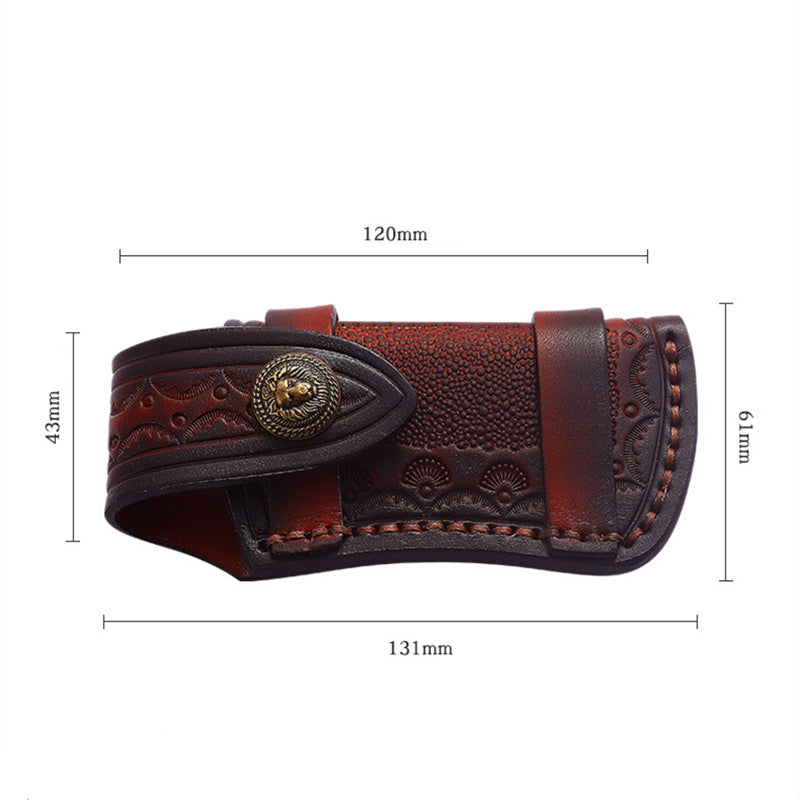 Cowhide Leather Folding Knife Cover Storage Pocket Knife Holster