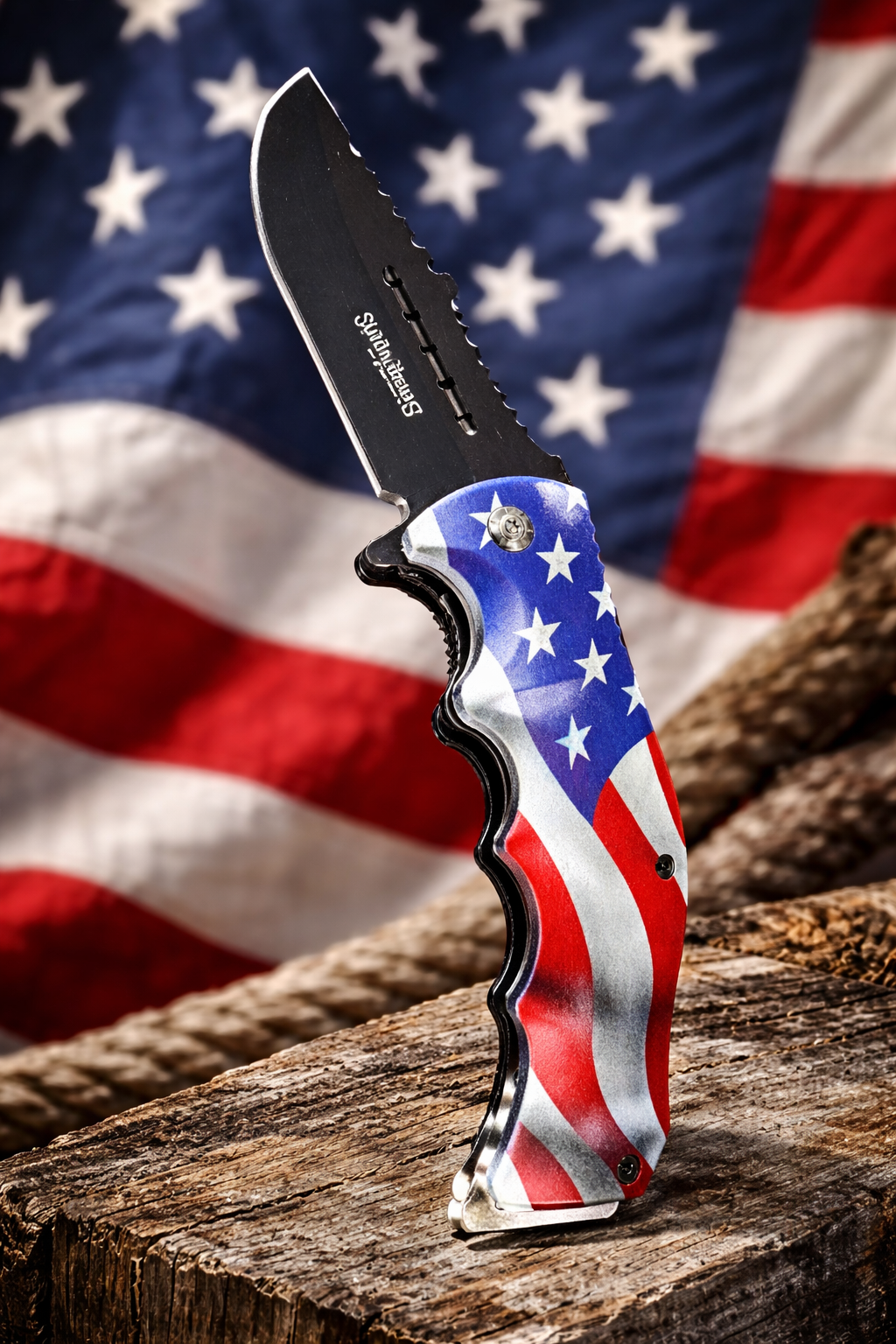 Snake Eye American Flag Tactical Knife