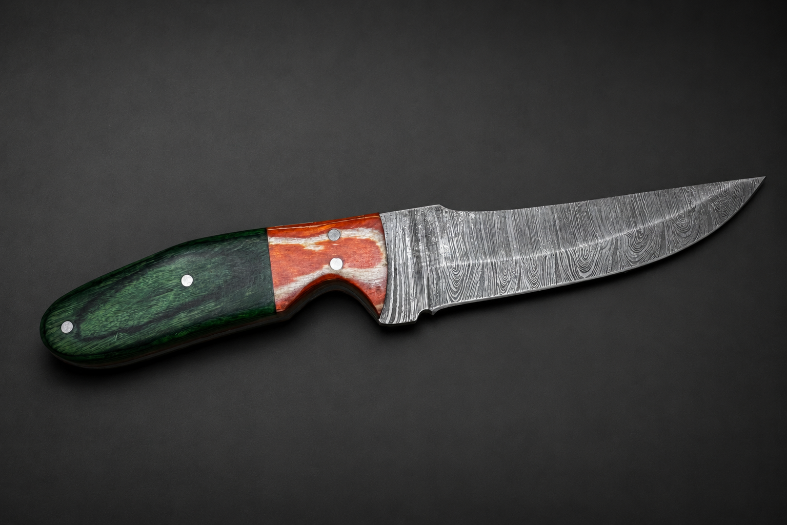 Damascus fixed blade hunting knife