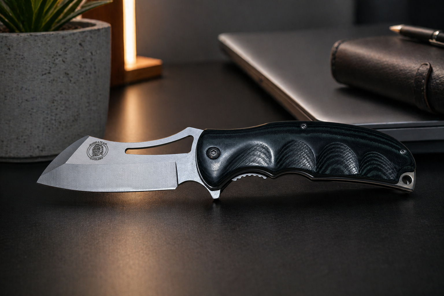 Frost Liner lock Knife A/O Green Micarta