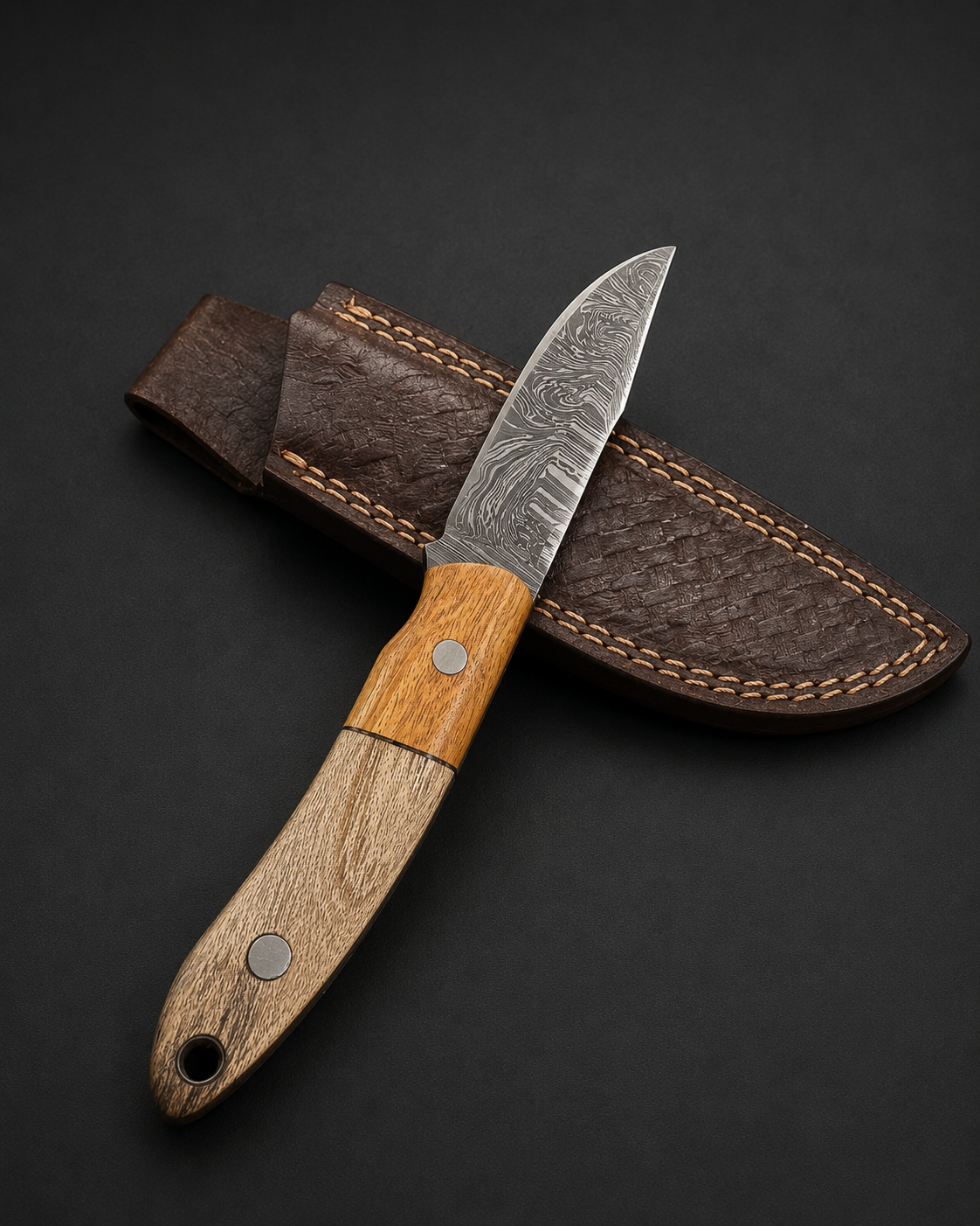 Damascus Hunting Knife by Hometown Knives
