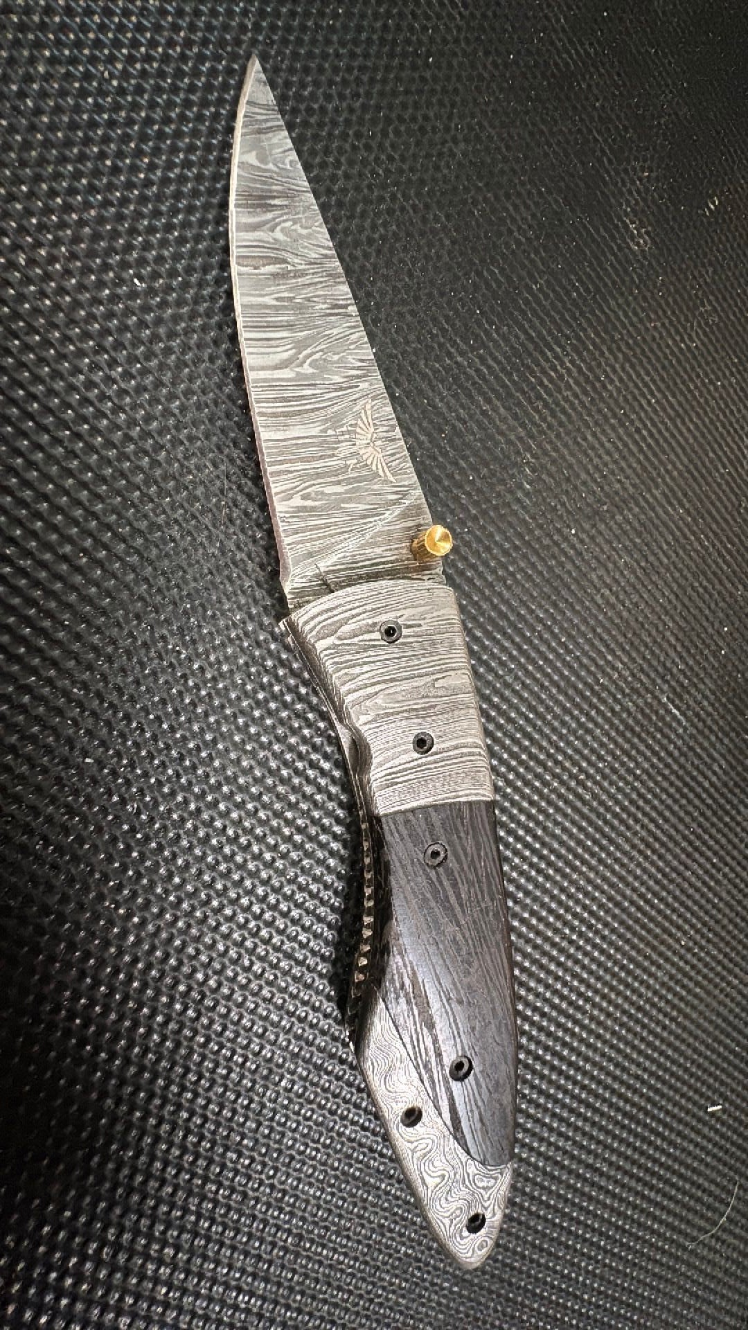 Damascus Folding Pocket Knife by Hometown Knives