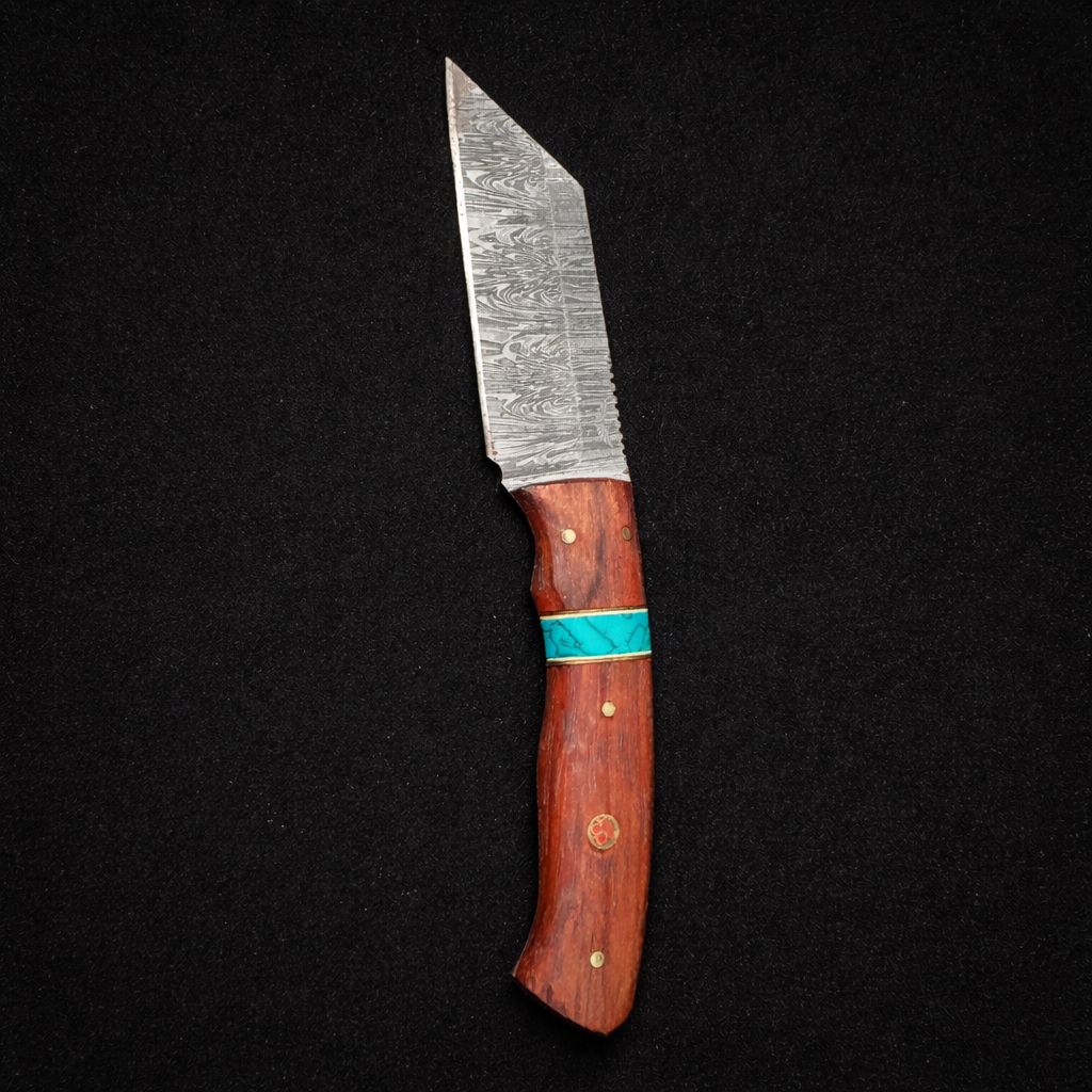 Bowie Skinner Knife with Custom Tooled Dual Carry Sheath