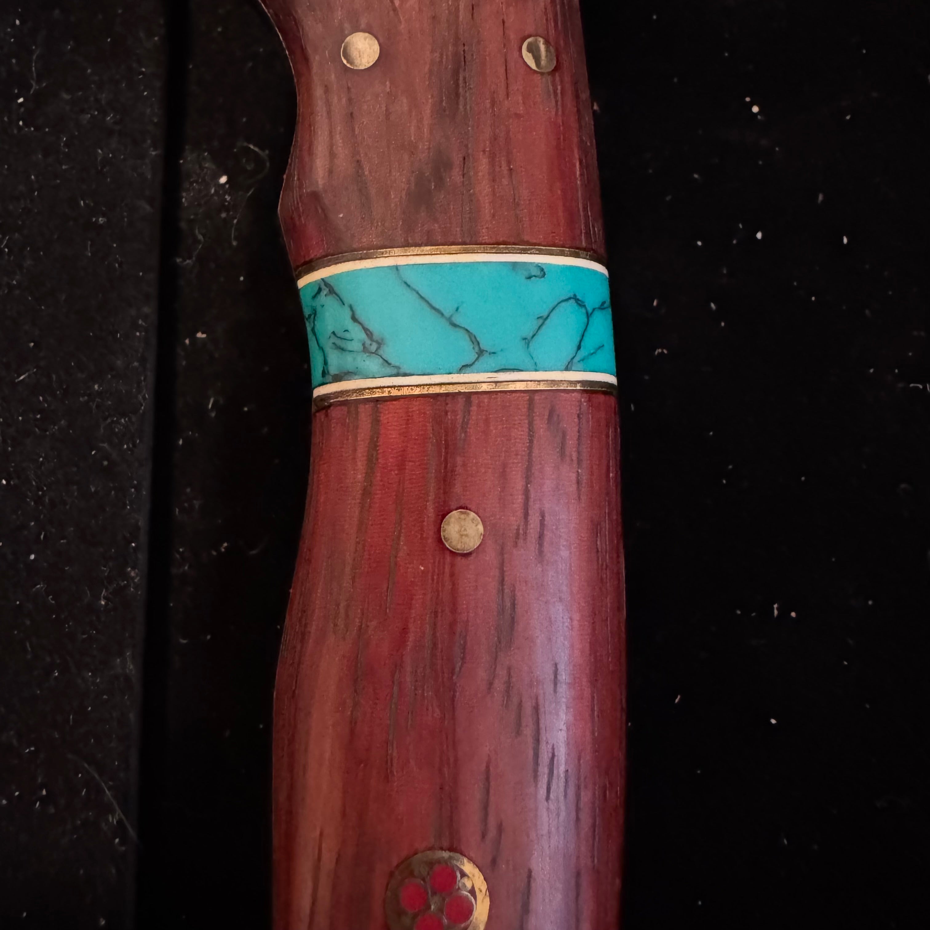 Bowie Skinner Knife with Custom Tooled Dual Carry Sheath