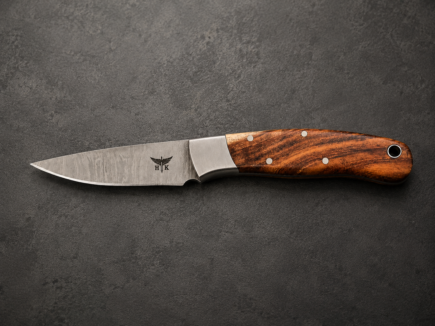 HTK Custom Damascus Hunting Knife