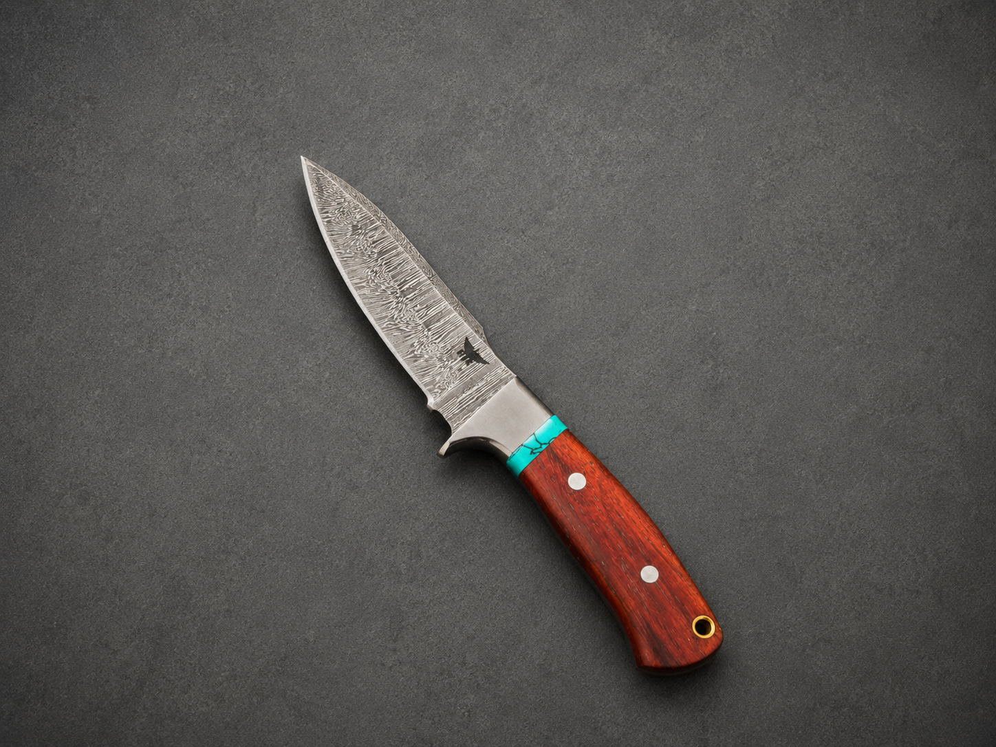 HTK Custom Damascus Hunting Knife