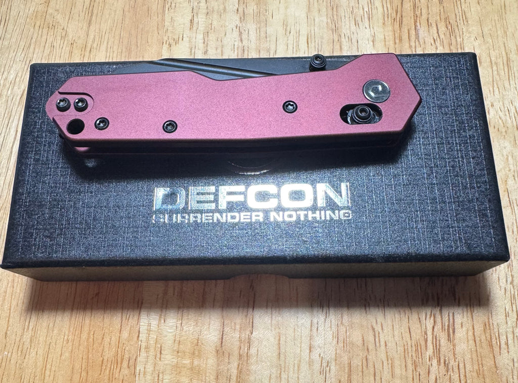 DEFCON ~ Axis Lock Pocket Knife Dark Red