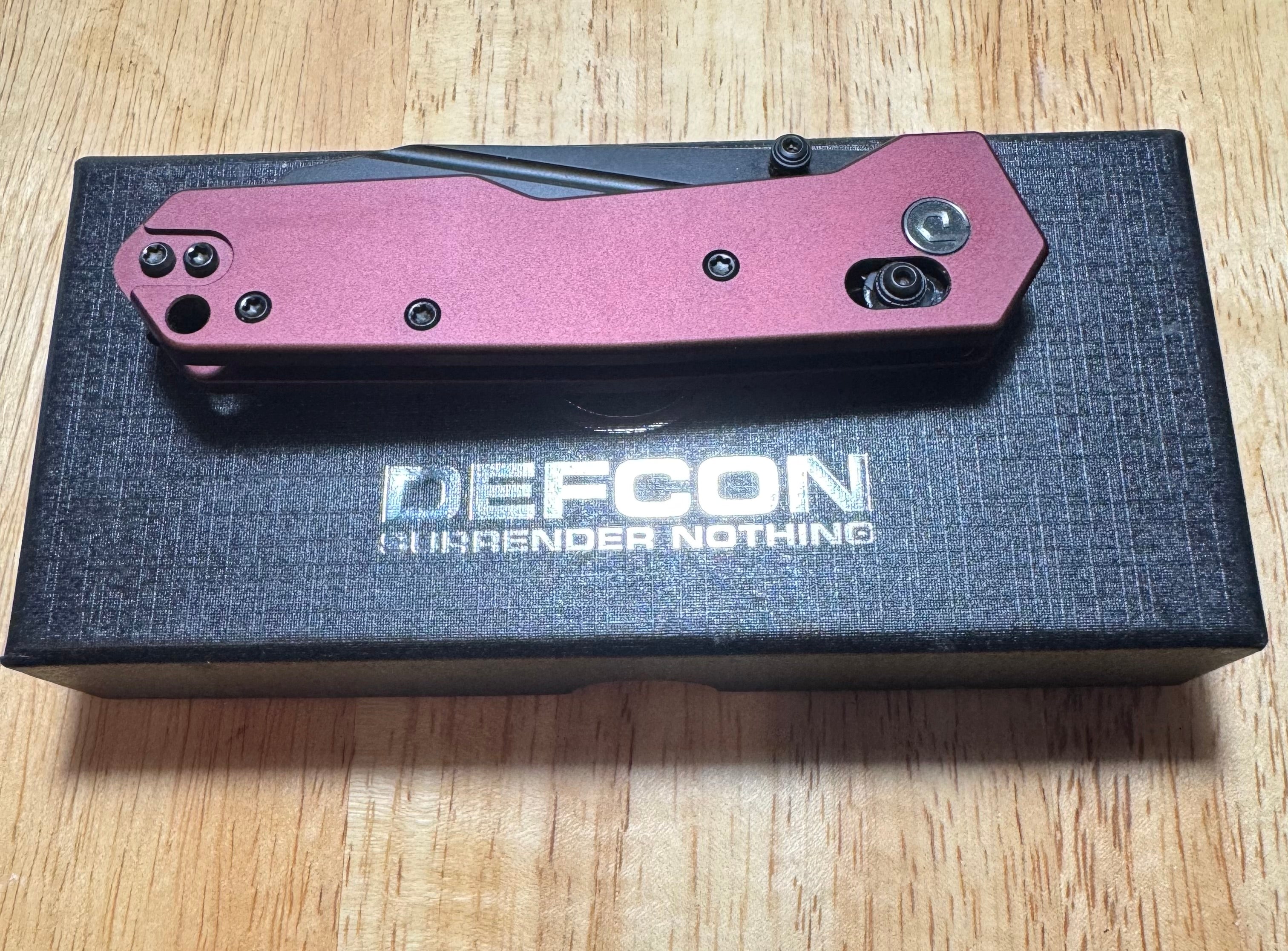 DEFCON ~ Axis Lock Pocket Knife Dark Red