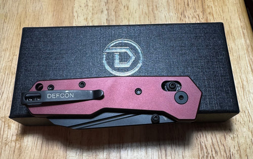 DEFCON ~ Axis Lock Pocket Knife Dark Red