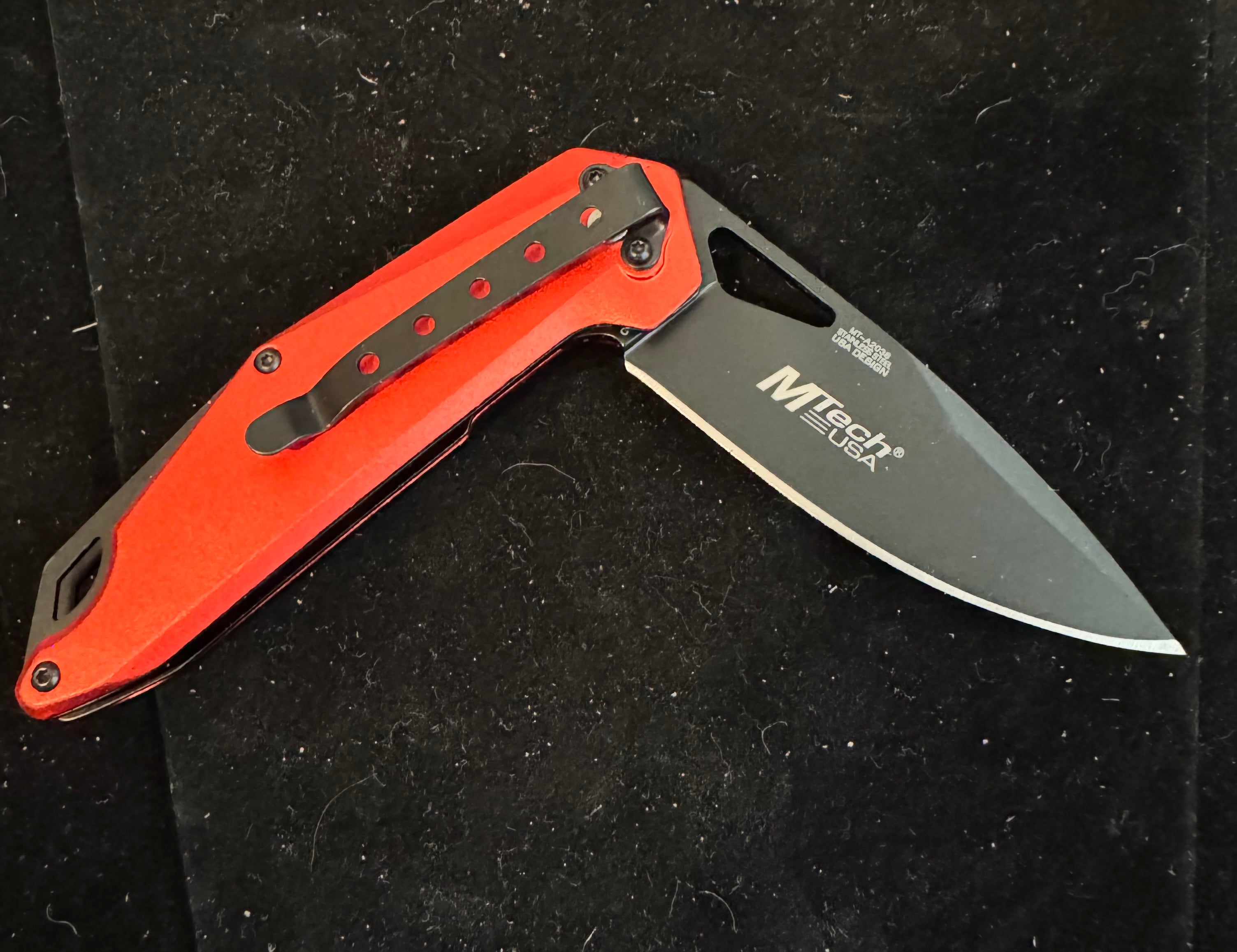 MTech  Spring Assisted Folding Knife – Stainless Steel – Red