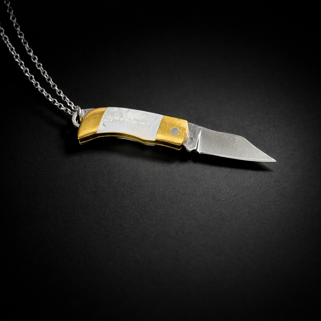 Abalone White Shell Knife Necklace 20in