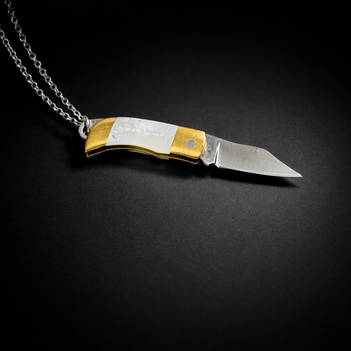 Abalone White Shell Knife Necklace 20in