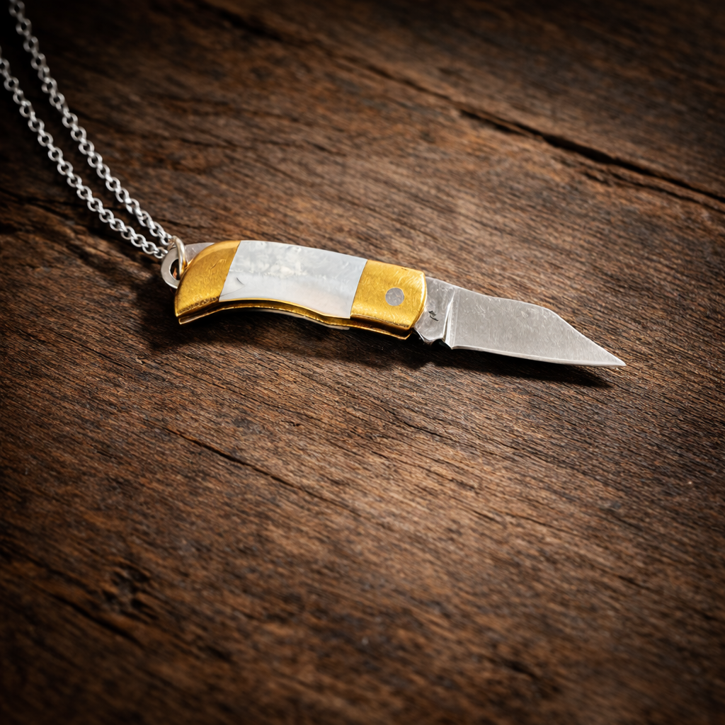 Abalone White Shell Knife Necklace 20in