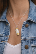 Abalone White Shell Knife Necklace 20in