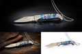 Abalone Shell Pocket Knife Necklace 20in