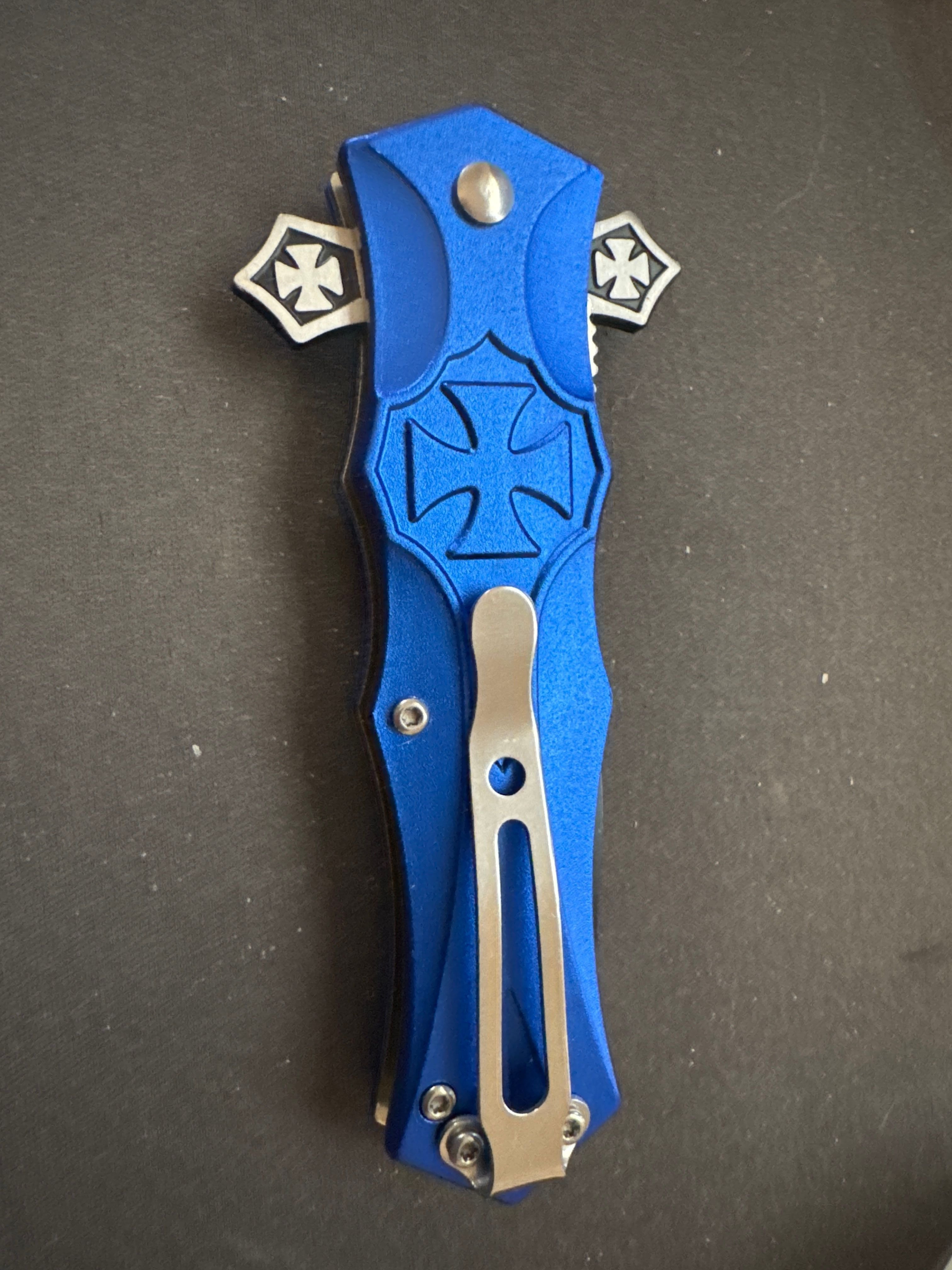 Falcon Knives Blue & Red Cross