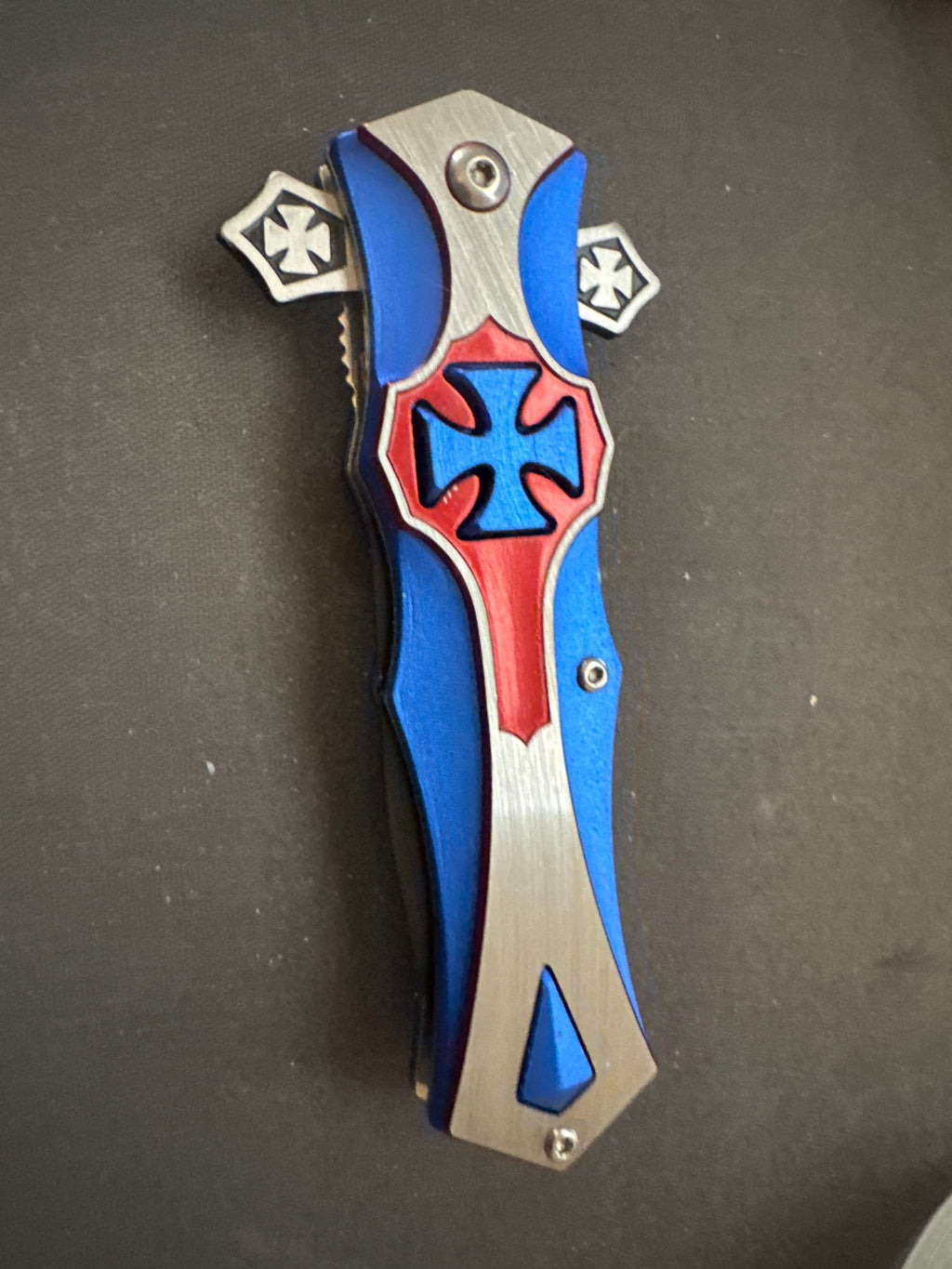 Falcon Knives Blue & Red Cross