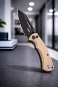 Kubey Dheo Buttonlock Black Tan