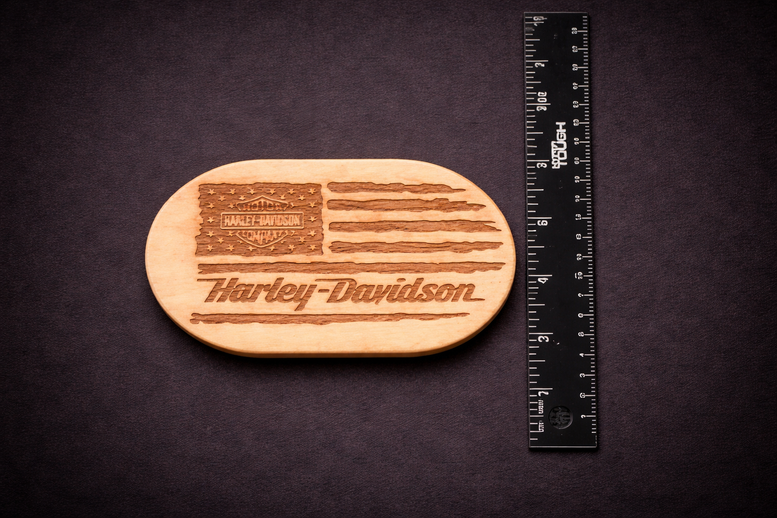 Harley Davidson laser engraved decor