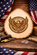 US Freedom Eagle on Rustic Wood