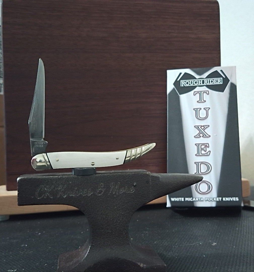Rough Rider Tuxedo Small Toothpick White Micarta Folding Stainless Knife