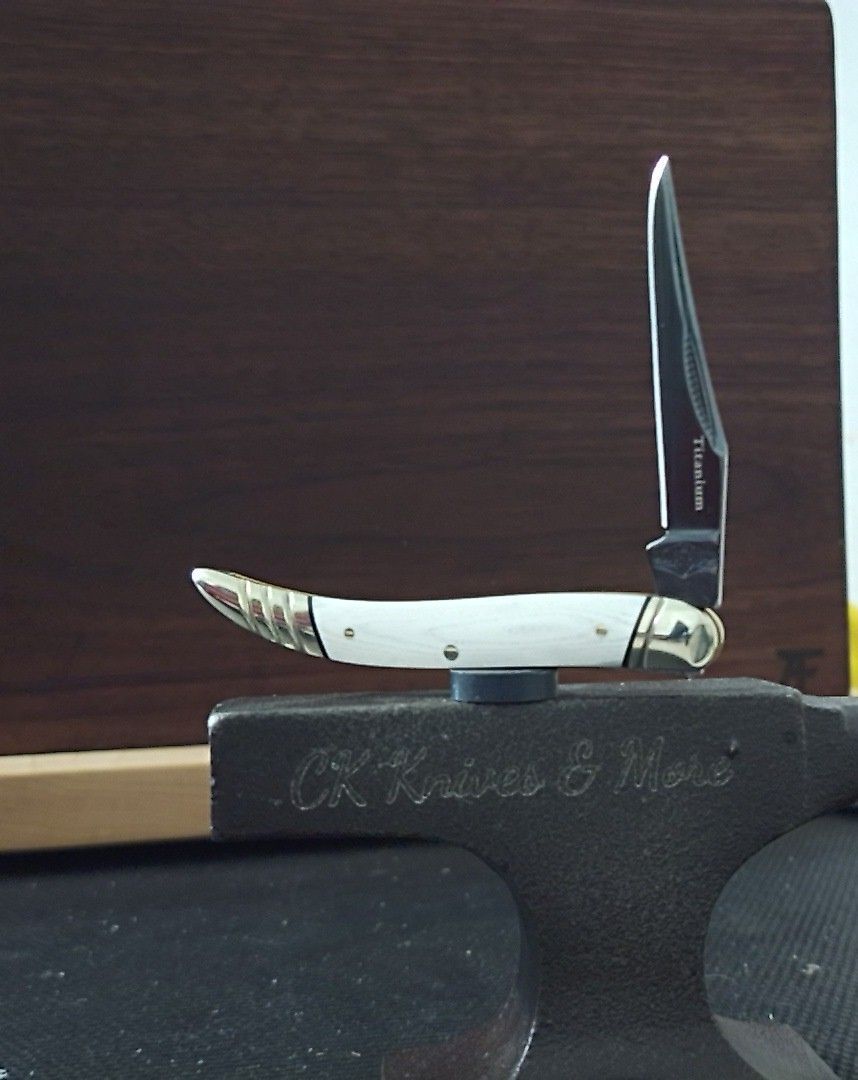 Rough Rider Tuxedo Small Toothpick White Micarta Folding Stainless Knife