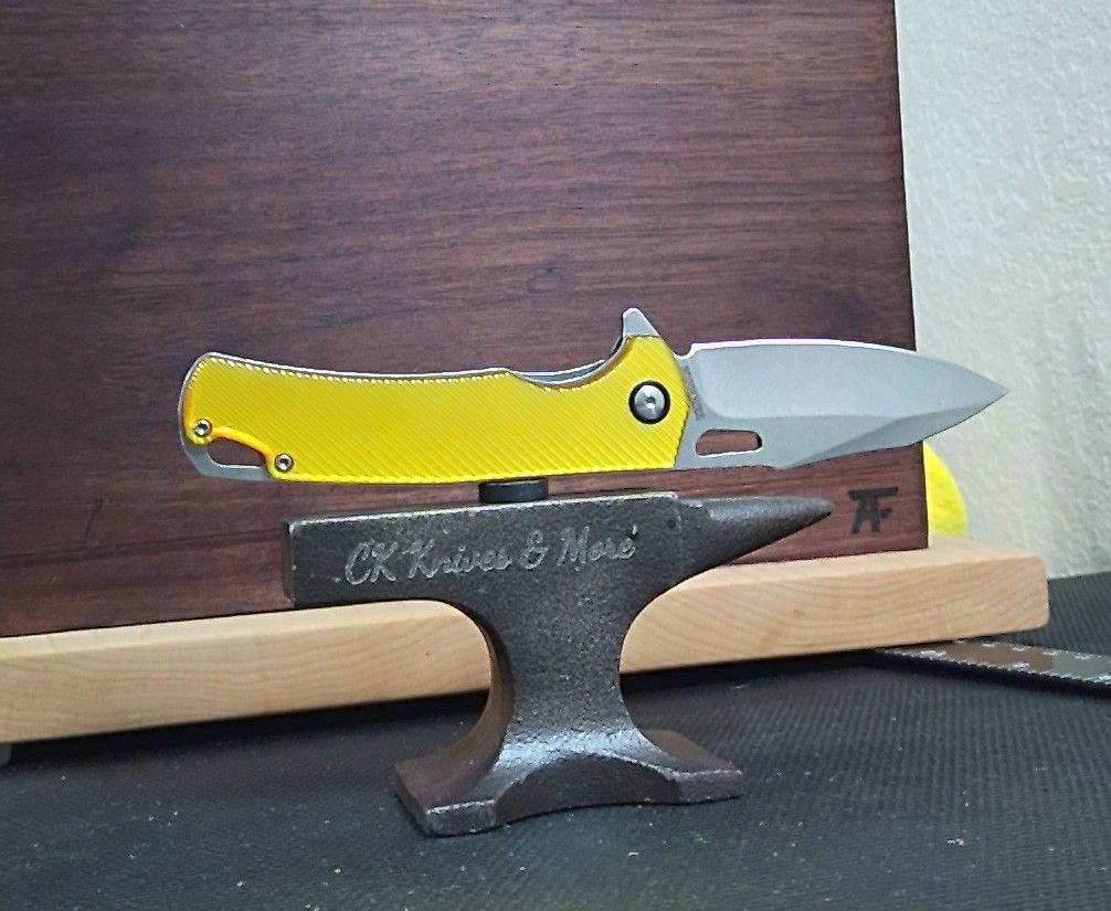 Rough Rider Yellow Acrylic Linerlock Folding Knife