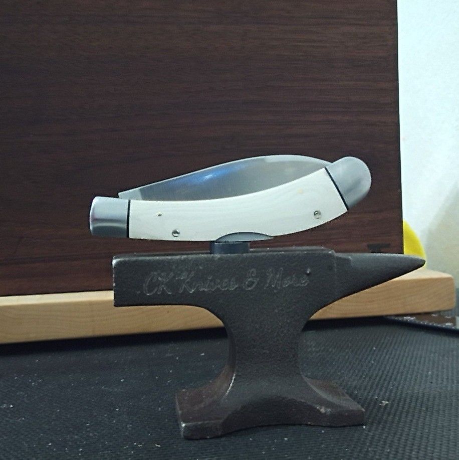 Rough Rider Lockback White Smooth Micarta Folding Stainless Pocket Knife