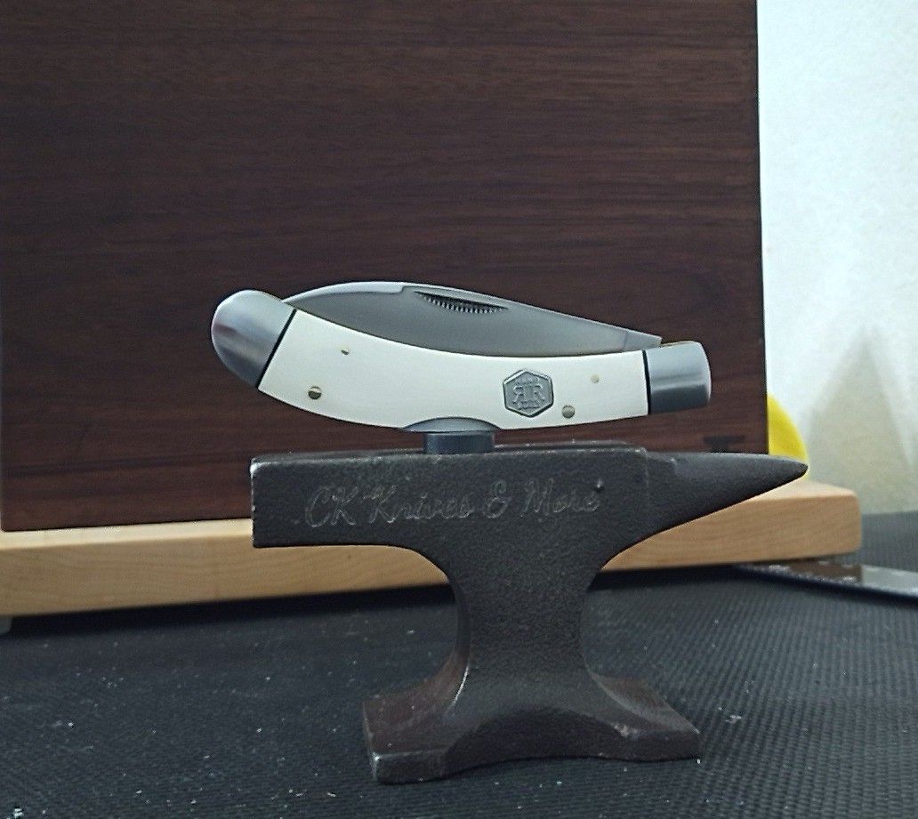 Rough Rider Lockback White Smooth Micarta Folding Stainless Pocket Knife