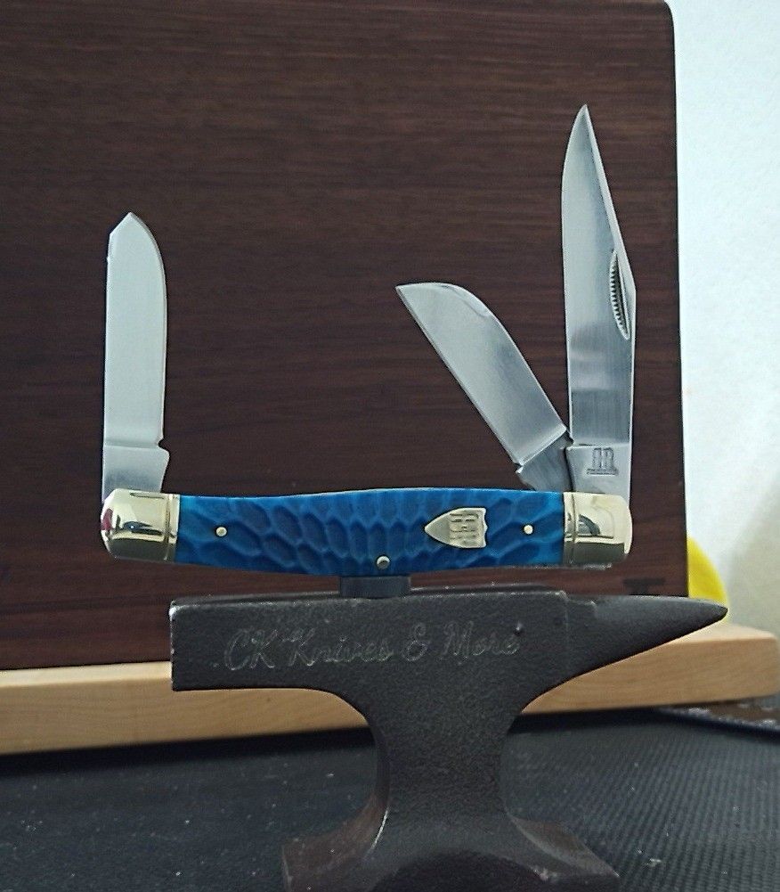 Rough Rider Large Stockman Blue Dragon Folding Stainless Knife