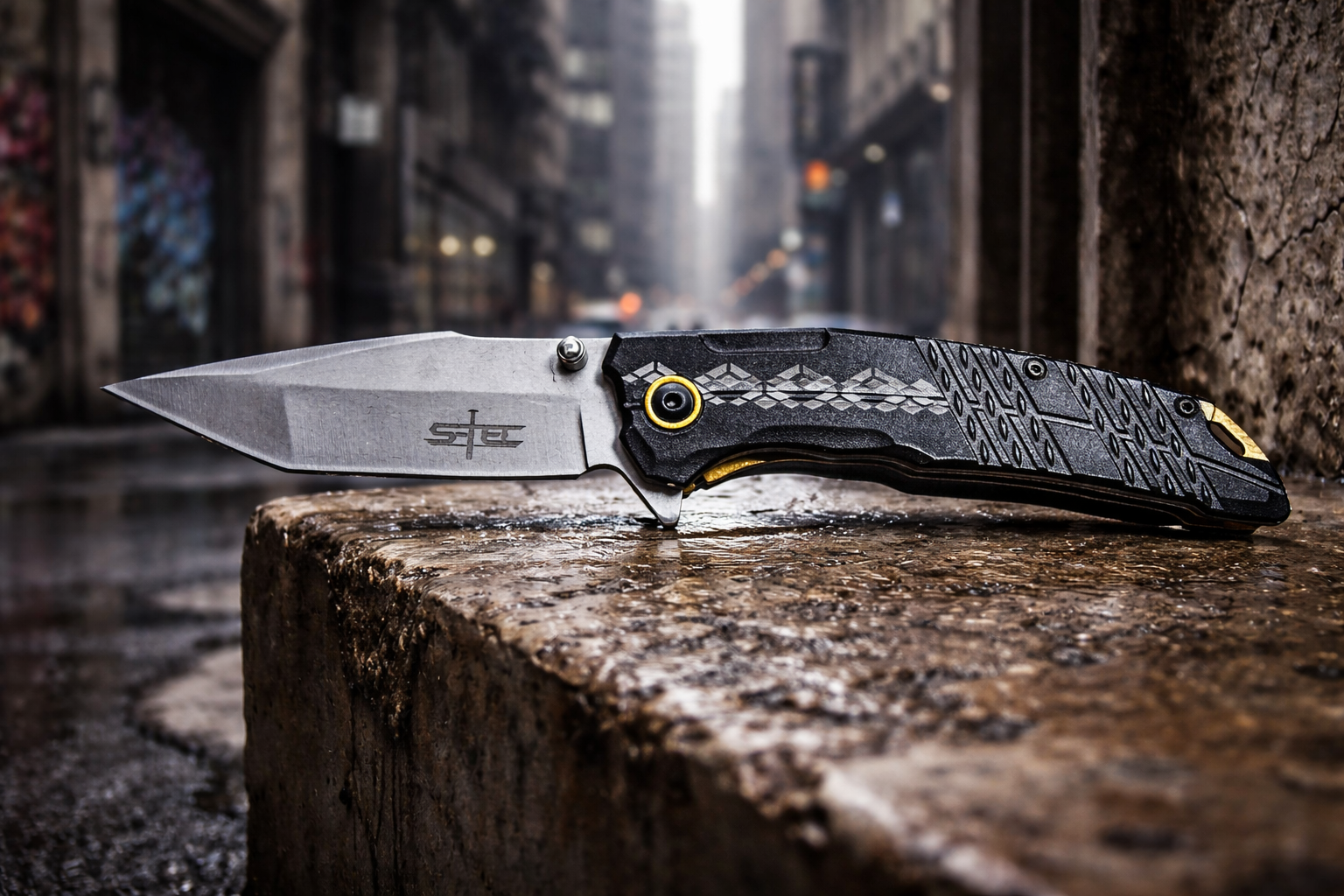 S-Tec tactical spring assisted folding knife
